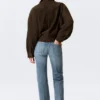 Boxy-Jacke aus Wildleder mit Reißverschluss – Dunkelbraun Boxy-Jacke aus Wildleder mit Reißverschluss – Dunkelbraun