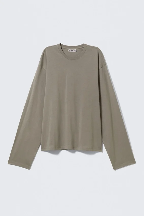 Boxy-Langarmshirt – Grau Boxy-Langarmshirt – Grau