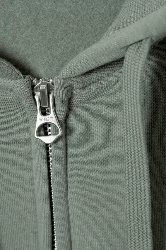 Boxy Midweight Zip Kapuzenpullover – Dusty Grey Boxy Midweight Zip Kapuzenpullover – Dusty Grey