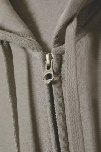 Boxy Midweight Zip Kapuzenpullover – Dusty Grey