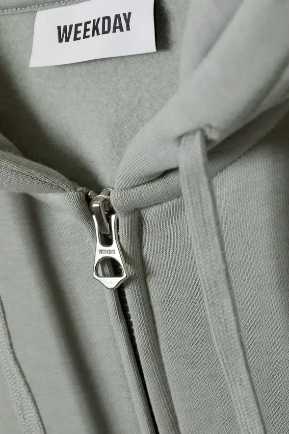 Boxy Midweight Zip Kapuzenpullover – Dusty Grey Boxy Midweight Zip Kapuzenpullover – Dusty Grey
