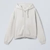 Boxy Midweight Zip Kapuzenpullover – Hellstaubgrau Boxy Midweight Zip Kapuzenpullover – Hellstaubgrau