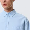 Boxy-Oxford-Hemd mit langen Ärmeln – Hellblau