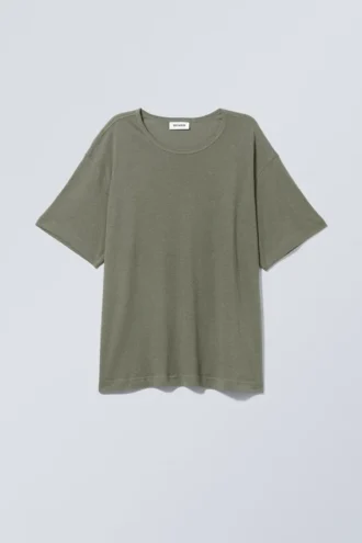 Boxy Relaxed T-Shirt – Dusty Khaki