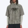 Boxy-Shirt mit kurzen Shorts und Mit Print – kariert, grün – Spyder Boxy-Shirt mit kurzen Shorts und Mit Print – kariert, grün – Spyder