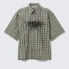 Boxy-Shirt mit kurzen Shorts und Mit Print – kariert, grün – Spyder Boxy-Shirt mit kurzen Shorts und Mit Print – kariert, grün – Spyder