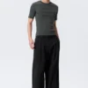 Boxy Slim Fit Rippstrick-T-Shirt – Washed Dark Mole Boxy Slim Fit Rippstrick-T-Shirt – Washed Dark Mole