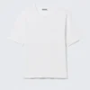 Boxy Slim Fit T-Shirt mit Rippstrick – Weiß Boxy Slim Fit T-Shirt mit Rippstrick – Weiß