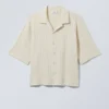 Boxy-Structured-Resort-Hemd – Dusty Beige