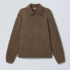 Boxy-Sweatshirt aus Fleece mit halbem Reißverschluss – gewaschen, dunkelbraun Boxy-Sweatshirt aus Fleece mit halbem Reißverschluss – gewaschen, dunkelbraun