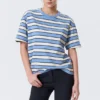Boxy-T-Shirt aus Baumwolle – Blau-weiß gestreift Boxy-T-Shirt aus Baumwolle – Blau-weiß gestreift