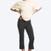 Boxy-T-Shirt aus Baumwolle – Hellbeige – Lila Streifen Boxy-T-Shirt aus Baumwolle – Hellbeige – Lila Streifen