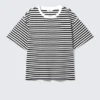 Boxy-T-Shirt aus Baumwolle – schwarz-weiße Streifen Boxy-T-Shirt aus Baumwolle – schwarz-weiße Streifen