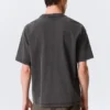 Boxy T-Shirt mit Print – Schwarz – Heartbeat Boxy T-Shirt mit Print – Schwarz – Heartbeat