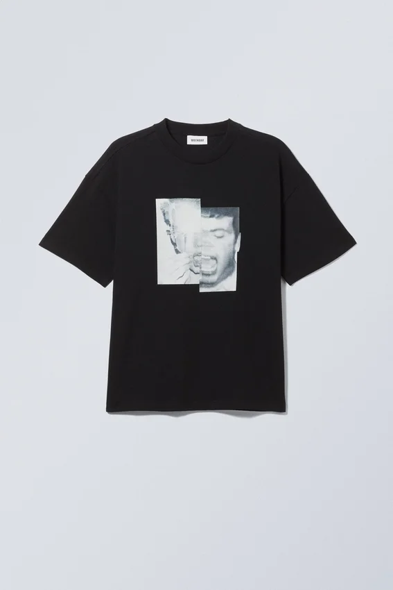 Boxy T-Shirt mit Print – Schwarz – Sparkle Faces Boxy T-Shirt mit Print – Schwarz – Sparkle Faces