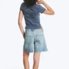 Boxy-T-Shirt mit Print und kurzen Ärmeln – Dunkelblau – Brezeln Boxy-T-Shirt mit Print und kurzen Ärmeln – Dunkelblau – Brezeln
