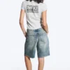 Boxy-T-Shirt mit Print und kurzen Ärmeln – Grau meliert Boxy-T-Shirt mit Print und kurzen Ärmeln – Grau meliert