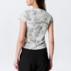 Boxy-T-Shirt mit Print und kurzen Ärmeln – Weiß – Camo Boxy-T-Shirt mit Print und kurzen Ärmeln – Weiß – Camo