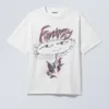 Boxy T-Shirt mit Print – Weiß – Fantazy Flower Boxy T-Shirt mit Print – Weiß – Fantazy Flower