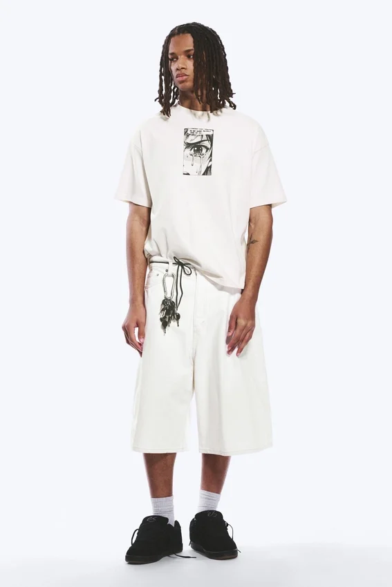 Boxy-T-Shirt mit Print – Weiß – Tears Boxy-T-Shirt mit Print – Weiß – Tears
