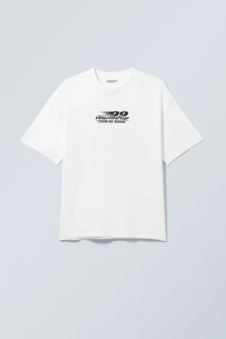 Boxy T-Shirt mit Print – Weiß – World Cup 99