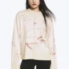Boxy-Top mit Langarm und Print – Hellbeige – Street-Print Boxy-Top mit Langarm und Print – Hellbeige – Street-Print