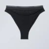 Brasilianische Slips aus mehrlagigem Baumwoll-Mesh – Schwarz