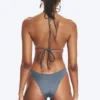 Brasilianischer Mini-Bikini-Slip – Staubblau – Schimmernd