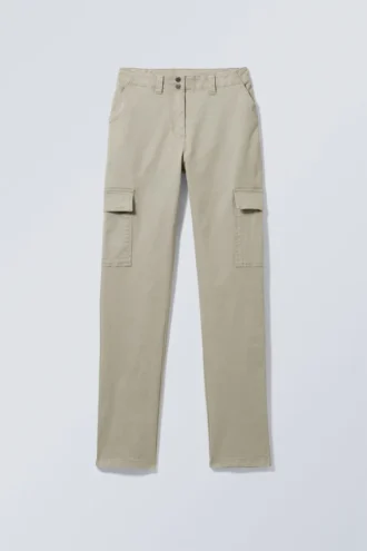 Brenda Slim-Fit-Cargo-Hose – Beige