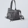 Canvas-Tasche mit Schleife – gewaschenes Grau Canvas-Tasche mit Schleife – gewaschenes Grau