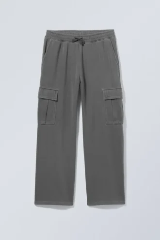 Cargo-Jersey-Hose – gewaschen, schwarz