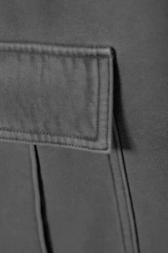 Cargo-Jersey-Hose – gewaschen, schwarz
