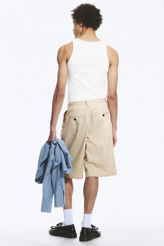 Chino-Shorts aus Baumwolle – Hellstaubbeige Chino-Shorts aus Baumwolle – Hellstaubbeige