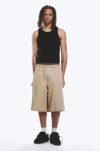 Chino-Shorts mit lockerer Passform und mittlerer Leibhöhe – Beige