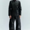 Cracked Loose Fit Barrel Leg Jeans – Schwarz Cracked Loose Fit Barrel Leg Jeans – Schwarz