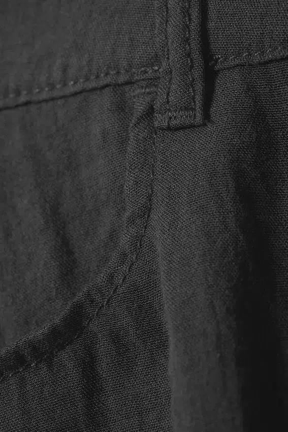 Crinkle-Hose mit niedriger Taille und lockerer Passform – Dunkelgrau Crinkle-Hose mit niedriger Taille und lockerer Passform – Dunkelgrau