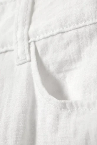 Crinkle-Hose mit niedriger Taille und lockerer Passform – Weiß Crinkle-Hose mit niedriger Taille und lockerer Passform – Weiß