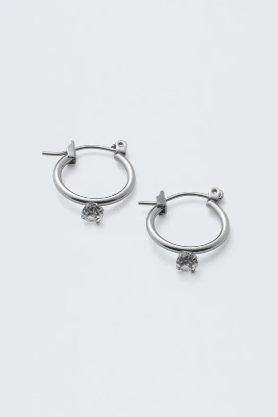 Crush-Creolen – Glänzendes Rhodium Crush-Creolen – Glänzendes Rhodium