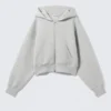 Danni Scuba Zip Kapuzenpullover – Grau meliert Danni Scuba Zip Kapuzenpullover – Grau meliert