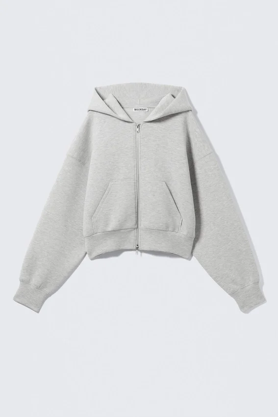 Danni Scuba Zip Kapuzenpullover – Grau meliert Danni Scuba Zip Kapuzenpullover – Grau meliert