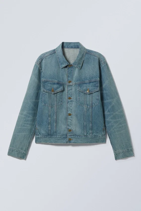 Denim-Truckerjacke in Regular Fit – Dusty Cyan Denim-Truckerjacke in Regular Fit – Dusty Cyan