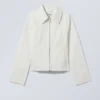 Distressed-Twill-Jacke – Weiß Distressed-Twill-Jacke – Weiß