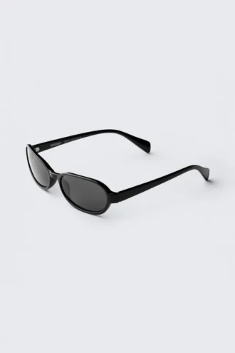 Dünne Sonnenbrille mit ovalem Rahmen – Schwarz