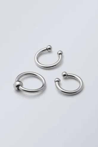 Dot Ball Ring-Set – Silber
