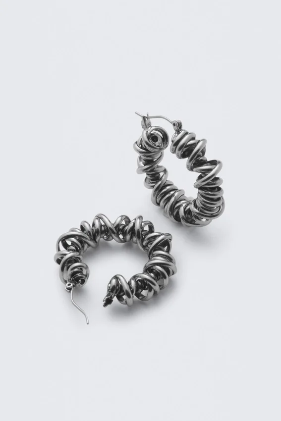 Draht-Ohrringe – Silber Draht-Ohrringe – Silber