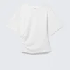 Drapiertes, figurbetontes T-Shirt – Weiß Drapiertes, figurbetontes T-Shirt – Weiß