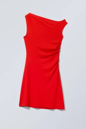 Drapiertes Minikleid – Rot