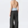 Drapiertes Neckholder-Top – Hellblau Drapiertes Neckholder-Top – Hellblau