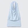 Drapiertes Neckholder-Top – Hellblau Drapiertes Neckholder-Top – Hellblau