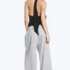 Drapiertes Neckholder-Top – Schwarz Drapiertes Neckholder-Top – Schwarz